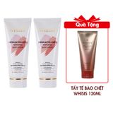 (HSD: 4/2026) Combo 2 Kem Dưỡng Thể Trắng Da Chống Nắng WHISIS Premium Collagen Whitening Body Lotion 200mlx2 Tặng Tẩy Tế Bào Chết Da Mặt Chống Lão Hóa WHISIS Hanbang Refining Peeling Gel 120ml