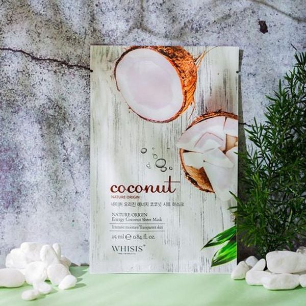 (HSD: 4/2027) Combo 10 Mặt Nạ Giấy Chiết Xuất Dừa WHISIS Nature Origin Energy Coconut Sheet Mask 25mlx10