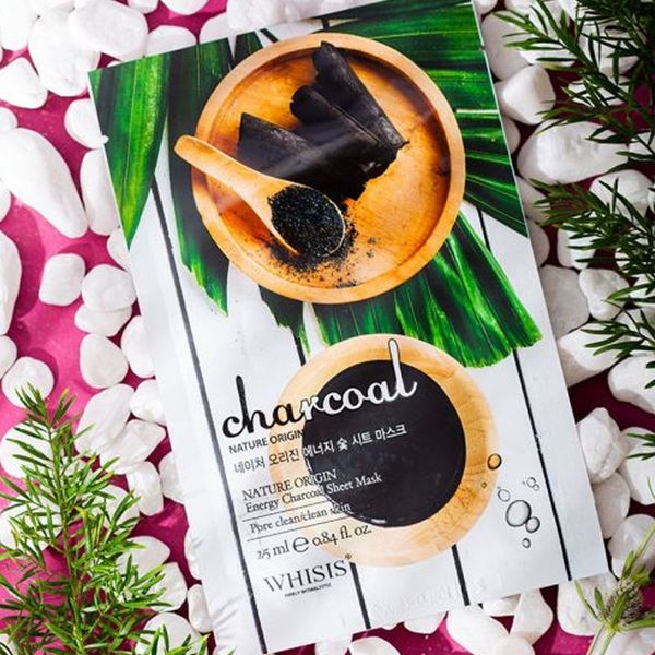 (HSD: 3/2027) Combo 10 Mặt Nạ Giấy Chiết Xuất Than Hoạt Tính WHISIS Nature Origin Energy Charcoal Sheet Mask 25mlx10