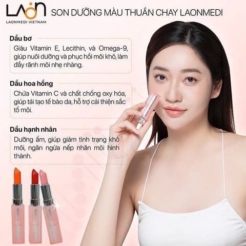 Son Dưỡng Môi Thuần Chay Laonmedi Vegan Color Lip Balm 3g (Có 3 màu lựa chọn)