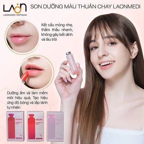 Son Dưỡng Môi Thuần Chay Laonmedi Vegan Color Lip Balm 3g (Có 3 màu lựa chọn)