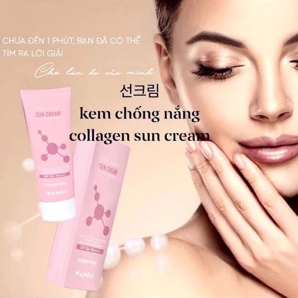 Kem Chống Nắng Nâng Tone,Trắng Da Hàn Quốc Wangji Collagen Sun Cream SPF 50+ PA ++++ 60ml
