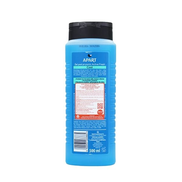 Sữa Tắm Mát Lạnh 3Trong1 Dành Cho Nam Giới Apart Mạnh Mẽ Dùng Cho Cơ Thể, Mặt Và Tóc 500ml (Màu Xanh)