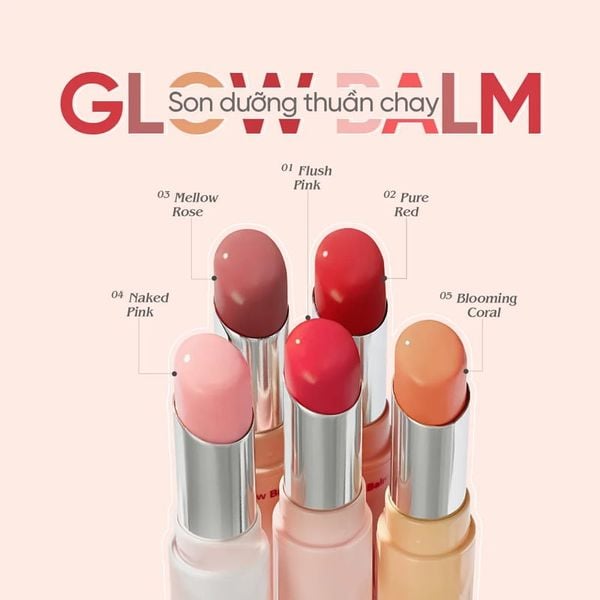 (HSD: 11/2026) Full Size Son Dưỡng Thuần Chay Code Glokolor Có Màu Glow Balm 5g