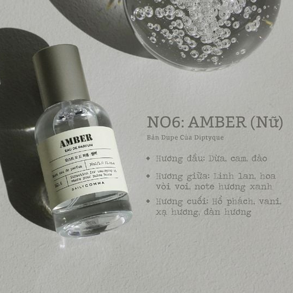Combo Nước Hoa Unisex Daily Comma EDP No.06 Amber 30ml Và No 03 Paris 30ml