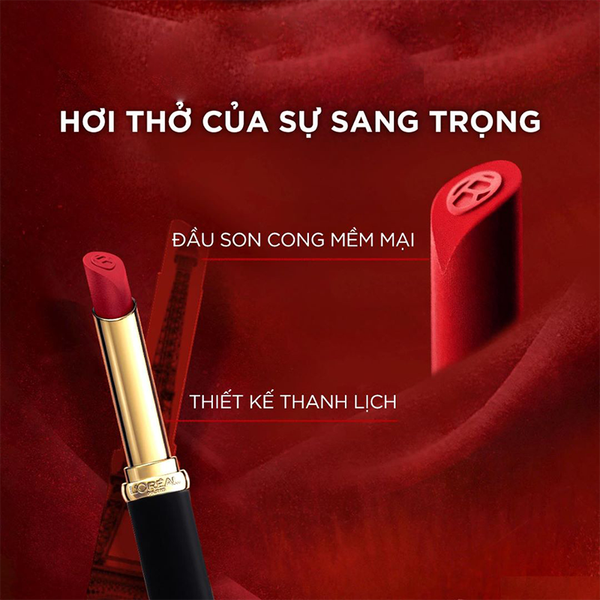 (HSD: 2/2027) Son Thỏi L'Oreal Mịn Lì, Căng Mướt Color Riche Intense Volume Matte Lipstick #275 - Cam Cháy 1.7g