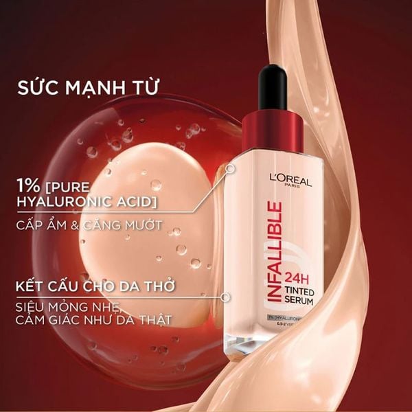 Kem Nền L'Oreal Paris Infallible 24H Tinted Serum - Light Medium 30ml