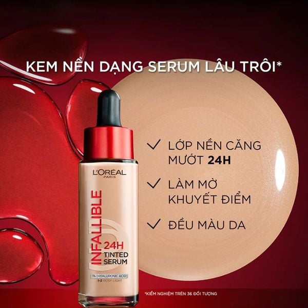 Kem Nền L'Oreal Paris Infallible 24H Tinted Serum - Light Medium 30ml