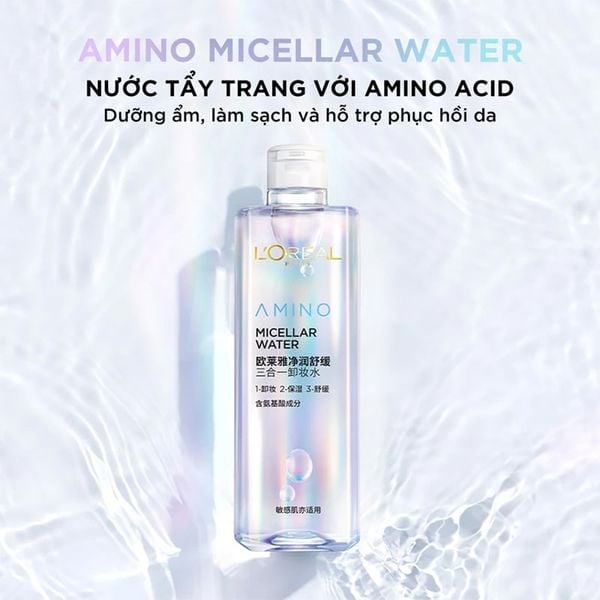 Nước Tẩy Trang Dành Cho Da Nhạy Cảm & Đang Phục Hồi L’Oréal Paris Amino Micellar Water 400ml