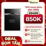 (HSD: 3/2027) Nước Hoa Calvin Klein Man EDT 100ml (DEAL BOM TẤN 999K)
