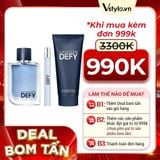 (HSD: 9/2026) Bộ Qùa Tặng Nước Hoa Nam Calvin Klein Men's Defy EDT 100ml-75ml-10ml (DEAL BOM TẤN 999K)