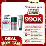 (HSD: 7/2026) Bộ Nước Hoa Nam Hugo Boss Hugo Man EDT 125ml + Lăn Khử Mùi Deo Stick 75g + Gel Tắm 50ml(DEAL BOM TẤN 999K)
