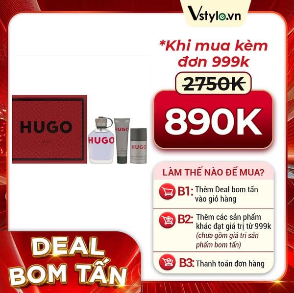 Bộ Quà Tặng Nước Hoa Nam Hugo Boss Men's Green EDT 3pcs (Nước hoa 125ml - Shower Gel 50ml - Deodorant Stick 75ml) (DEAL BOM TẤN 999K)