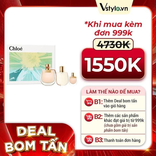Bộ Quà Tặng Nước Hoa Nữ Chloe Ladies Nomade EDP 3pcs (Nước hoa 75ml - Body Lotion 100ml - Mini 5ml) (DEAL BOM TẤN 999K)