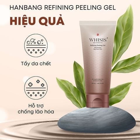 Tẩy Tế Bào Chết Da Mặt Chống Lão Hóa WHISIS Hanbang Refining Peeling Gel 120ml Tặng Nước Tẩy Trang Cho Da Nhạy Cảm Garnier 50ml