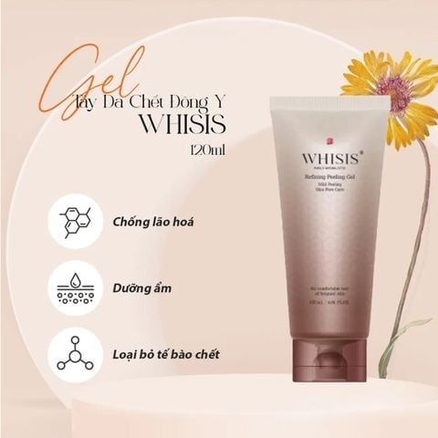 Tẩy Tế Bào Chết Da Mặt Chống Lão Hóa WHISIS Hanbang Refining Peeling Gel 120ml Tặng Kem Gel Dưỡng Ẩm Cấp Nước Trẻ Hóa Da Wellderma G Plus Mils Acis Ance Gel Cleanser 120ml