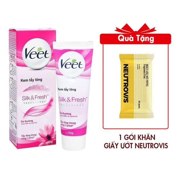 (HSD: 3/2026) Kem Tẩy Lông Cho Da Thường Veet Silk & Fresh (50g)