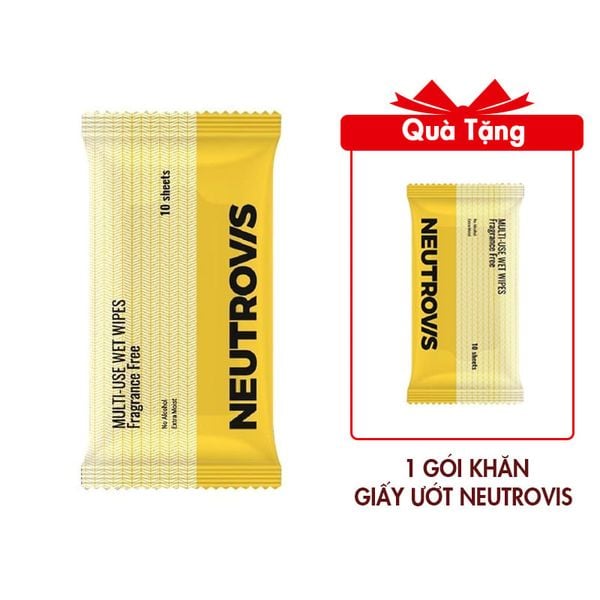 (HSD: 10/2025) Combo 10 Gói Khăn Giấy Ướt Đa Dụng Không Mùi An Toàn Neutrovis - (Gói 10tờ)