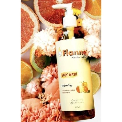 Combo 2 Sữa Tắm Làm Sáng Da Flannel Hương Cam & Quýt 500mlx2 Tặng Gel Dưỡng Ẩm Cấp Nước Trẻ Hóa Da Wellderma G Plus Mils Acis Ance Gel Cleanser 120ml