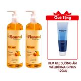 Combo 2 Sữa Tắm Làm Sáng Da Flannel Hương Cam & Quýt 500mlx2 Tặng Gel Dưỡng Ẩm Cấp Nước Trẻ Hóa Da Wellderma G Plus Mils Acis Ance Gel Cleanser 120ml