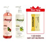 Combo Dầu Gội Và Dầu Xả Flannel Chiết Xuất Bưởi Hồng Ngăn Rụng Tóc, Giảm Gãy Rụng Giúp Tóc Chắc Khoẻ Bóng Mượt 500mlx2