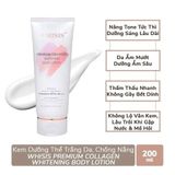 (HSD: 4/2026) Combo 2 Kem Dưỡng Thể Trắng Da Chống Nắng WHISIS Premium Collagen Whitening Body Lotion 200mlx2 Tặng Sữa Tắm Làm Sáng Da Flannel Hương Cam & Quýt 500ml