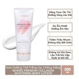 (HSD: 4/2026) Combo 2 Kem Dưỡng Thể Trắng Da Chống Nắng WHISIS Premium Collagen Whitening Body Lotion 200mlx2 Tặng Tẩy Tế Bào Chết Da Mặt Chống Lão Hóa WHISIS Hanbang Refining Peeling Gel 120ml