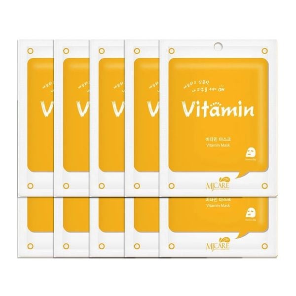 (HSD: 5/2026) Combo 10 Mặt Nạ Miếng MJCARE ON Cấp Ẩm, Dưỡng Sáng, Mờ Thâm 23gx10 Vitamin (DEAL BOM TẤN 999K)