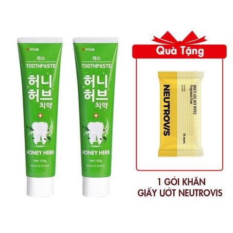 Combo 2 Kem Đánh Răng Lath Beauty Hàn Quốc Honey Herb Giảm Chảy Máu Chân Răng Ngăn Ngừa Viêm Răng ,Hôi Miệng 150gx2