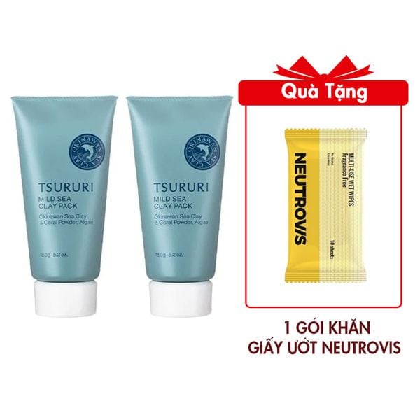 (HSD: 1/2026) Combo 2 Mặt Nạ Bùn Biển Tsururi Mild Sea Clay Pack 150Gx2