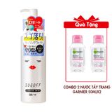(HSD: 5/2026) Nước Tẩy Trang Sạch Sâu Sugoff 3in1 Cleansing Water 200ml Tặng Combo 2 Nước Tẩy Trang Cho Da Nhạy Cảm Garnier 50mlx2