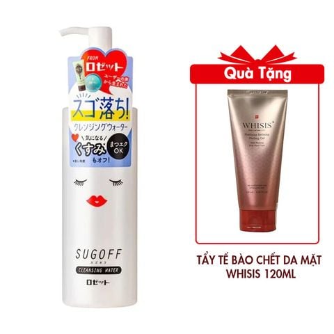 (HSD: 5/2026) Nước Tẩy Trang Sạch Sâu Sugoff 3in1 Cleansing Water 200ml Tặng Tẩy Tế Bào Chết Da Mặt Chống Lão Hóa WHISIS Hanbang Refining Peeling Gel 120ml