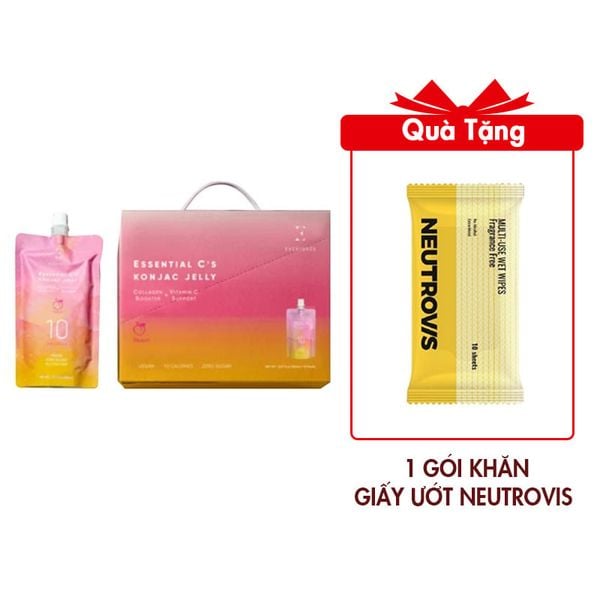 (HSD: 11/2025) Thạch Dinh Dưỡng, Giảm Cân vị Đào - Everydaze Essential C’s Konjac Jelly 10 gói / hộp