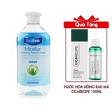 (HSD: 11/2026) Nước Tẩy Trang Deep Fresh Micellar cleansing Water Dùng Cho Mọi Loại Da 400ml Tặng Nước Hoa Hồng Chiết Xuất Rau Má Beausta Cicarecipe Toner 150ml