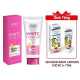 (HSD: 6/2026) Kem Dưỡng Thể Trắng Da Toàn Thân Nâng Tone Tức Thì Anjo White Tone-Up Body Lotion Spf50+ Pa+++ 180Ml Tặng Kem Đánh Răng Capitano Cho Bé 3+ Hương Dâu Pasta Del Capitano 1905 Baby Strawberry 75ml