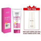 (HSD: 6/2026) Kem Dưỡng Thể Trắng Da Toàn Thân Nâng Tone Tức Thì Anjo White Tone-Up Body Lotion Spf50+ Pa+++ 180Ml Tặng Tinh Chất Chống Lão Hóa Và Làm Dịu Da Su:m37 Micro Active Repair Serum 10ml