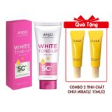 (HSD: 6/2026) Kem Dưỡng Thể Trắng Da Toàn Thân Nâng Tone Tức Thì Anjo White Tone-Up Body Lotion Spf50+ Pa+++ 180Ml Tặng Combo 2 Tinh Chất Ohui Miracle Toning Glow Serum 10mlx2