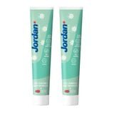 (HSD: 10/2026) Combo 2 Kem Đánh Răng Cho Người Lớn Vị Bạc Hà Hoa Cúc Mát Lạnh Jordan Clean & Fresh Cool 75Gx2 Tặng Kem Đánh Răng Capitano Cho Bé 3+ Hương Dâu 75ml