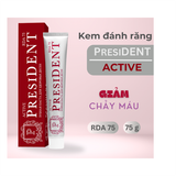 (HSD: 11/2026) f188 vip 2 Kem Đánh Răng Làm Se Nướu, Giảm Chảy Máu, Ức Chế Sự Phát Triển Vi Khuẩn Ngừa Sâu Răng Toothpaste President Active (75 RDA) 75gx2