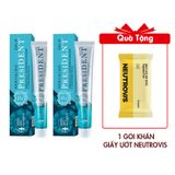 (HSD: 11/2026) Combo 2 Kem Đánh Răng Tái Tạo Và Tăng Cường Men Răng Toothpaste President 4 Calcium (50 RDA) 75gx2