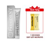 (HSD: 11/2026) Kem Đánh Răng Trắng Sáng, Giảm Mảng Bám Thơm Miệng Toothpaste President White (100 RDA) 75g