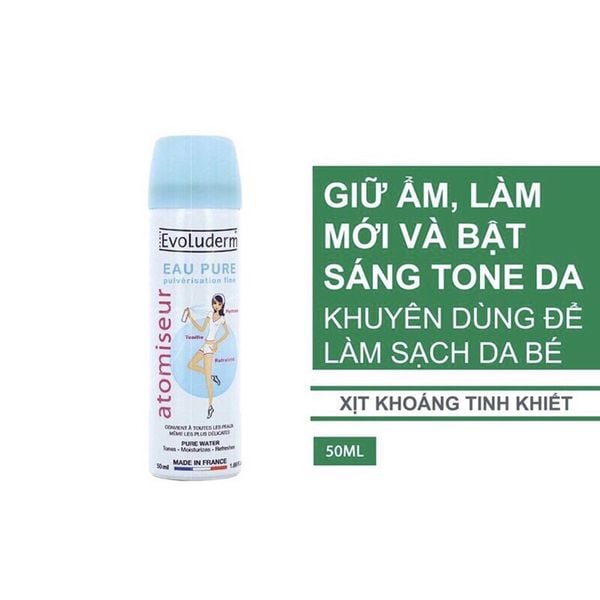 Xịt Khoáng Evoluderm Cấp Ẩm, Dịu Da Mini 50ml