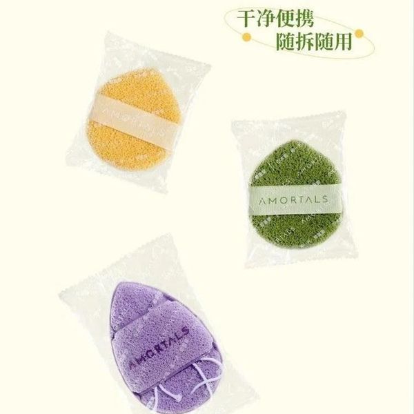 Set 3 Bông Rửa Mặt Bọt Biển Amortals Hình Giọt Nước Smile Face Washing Puff Dùng Để Làm Sạch