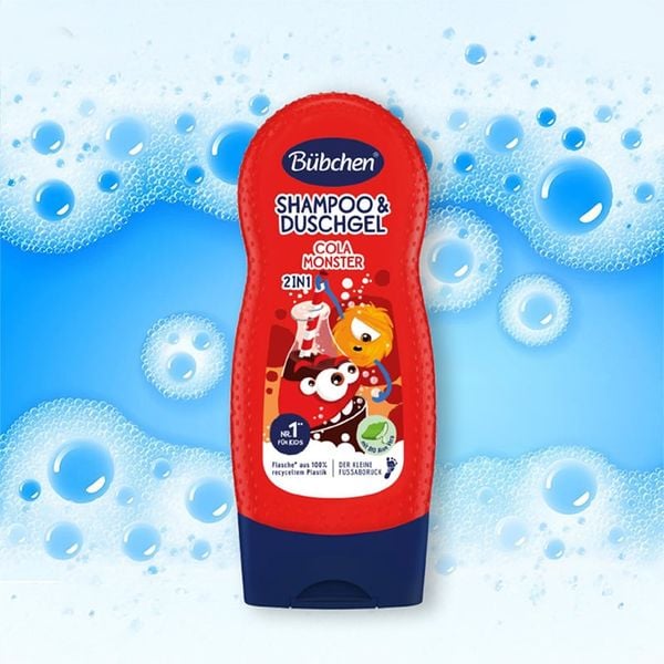 (HSD: 9/2026) Sữa Tắm Gội Thuần Chay Dành Cho Bé hương Cola The Bubchen Cola Monster 230ml Màu đỏ