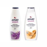 Combo Sữa Tắm 2 Trong 1 Apart Double Care Moisturizing Bath Foam & Shower Hương Hoa Oải Hương, Vani Và Sữa tắm Apart Hương Sữa  & Mật Ong 900mlx2