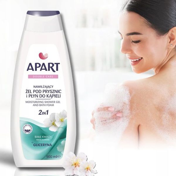 Combo Sữa Tắm 2 Trong 1 Apart Double Care Moisturizing Bath Foam & Shower Hương Hoa Oải Hương, Vani Và Sữa tắm Apart Hương Hoa Trắng 900mlx2