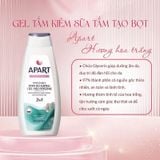 Combo 2 Sữa Tắm 2 Trong 1 Apart Double Care Moisturizing Bath Foam and Shower Gel Hương Hoa Trắng 900mlx2