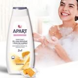 Combo Sữa Tắm 2 Trong 1 Apart Double Care Moisturizing Bath Foam & Shower Hương Hoa Oải Hương, Vani Và Sữa tắm Apart Hương Sữa  & Mật Ong 900mlx2