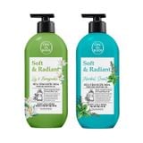Combo 2 Chai Sữa Tắm Nước Hoa On The Body Dòng Soft & Radiant Hương Lily & Honeysuckle 500ml Và Hương Herbal Scent 500ml