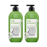 Combo 2 Sữa Tắm Nước Hoa On The Body Dòng Soft & Radiant Lily & Honeysuckle( Xanh lá) 500mlx2